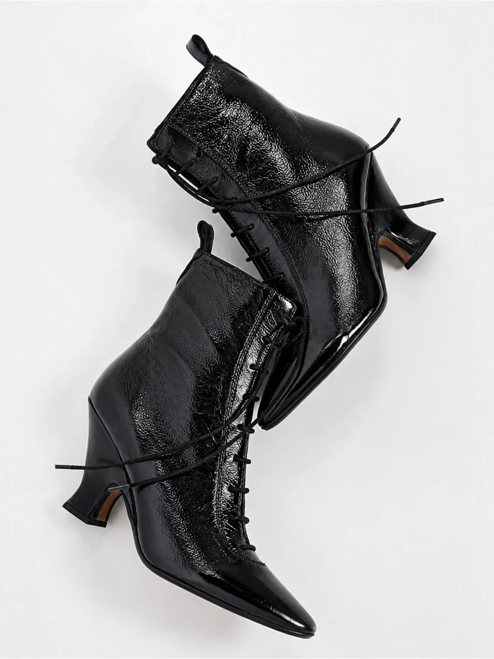 Marc Jacobs The Victorian Patent Leather Witch Lace Heel Boots